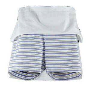 Head Sz L White Purple Yellow Stripe Polyester Cotton Lycra Skort Skirt